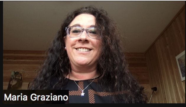 A screen capture of a zoom meeting with four participants: Marianne Gullberg, Maria Graziano, Jonas Granfeldt and Frida Splendido. They are all looking into the camera. Maria and Frida are smiling.